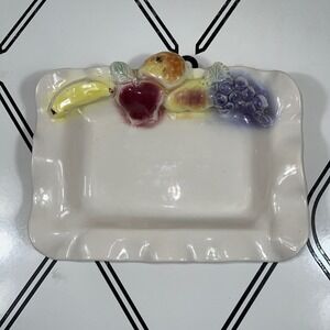 VTG Tom Jones Pottery Handmade Fruit Trinket Vanity Tray‎ Retro Kitchen Decor